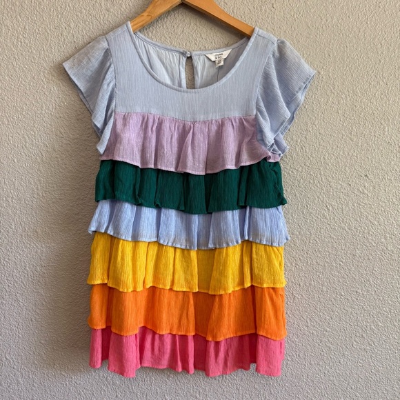 Tiered Rainbow Multi Color Top Size XS NWT - Picture 2 of 6